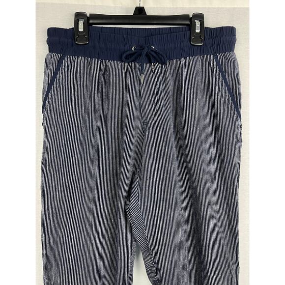 Athleta Pants Blue Stripe Bali Linen Nautical Beachy Coastal Grandma Summer - Picture 5 of 8